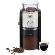 Râșniță KRUPS GVX242, 110W, Capacitate boabe 200g, Mecanism inox, 17 trepte de râșnire, Recipientul pentru cafea boabe poate fi îndepărtat, Cantitate 2~12 cești, Capace duble de siguranță, Perie de curățare