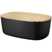 Cutie depozitare pâine RIG-TIG BREAD BOX Z00360 - 17006110, Capac din lemn de bambus, Corp din plastic PBT, Capacul poate fi folosit pe post de placă de tăiat, L34.5cm, l22.5cm, Î13cm, Neagră