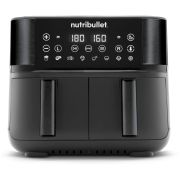 Friteuză dublă nutribullet Twin Drawer Air Fryer NBA081B - 0C12500003, 2850W, 2 sertare 4L, 2 grătare de rumenire,  8 moduri de gătit presetate, Ecran tactil, Neagră