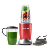 Blender nutribullet Pro 900 NB907R - 0C22300042, 900W, Lamă de extracție, Cană Colossal de 900ml, Amestecare uniformă, Design simplu și compact, Ușor de curățat, Fără BPA, Roșu