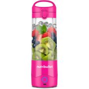 Blender voiaj nutribullet Portable NBP003BP - 0C22300174, Bază motor portabilă cu lame de oțel, Capac cu mâner, Cană 475ml, USB-C, Pink