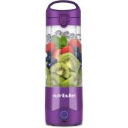 Blender voiaj nutribullet Portable NBP003PU - 0C22300097, Bază motor portabilă cu lame de oțel, Capac cu mâner, Cană 475ml, USB-C, Purple