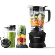 Blender nutribullet Full Size Blender Combo NBF500MB - 0C22300068, 1200W, Lamă de extracție Easy-Twist, Carafă 1.8l, Cană cu mâner 700ml, Cană Colossal 900ml, 2 capace de călătorie, Matte Black