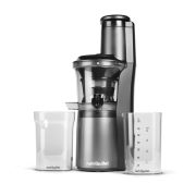 Storcător cu presare la rece nutribullet Slow Juicer NBJ500 - 0C22500004, 150W, Carafă 700ml, Recipient pentru pulpă, Vas cu gură anti-picurare, Tub alimentre 7.6cm, Cablu 1m, Negru