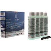 Set BOSCH by Bavariapool Care Product 00312474, 4 flacoane soluție de îngrijire de 125ml, Pentru uscătoare de rufe cu pompă de căldură cu Care Program, Elimină mirosurile neplăcute și menține performanța