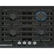 Plită pe gaz BOSCH Seria 8 PRP6A6H40, 60cm, Quartz, Neagră