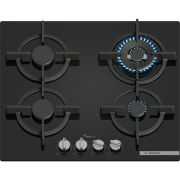 Plită pe gaz BOSCH Seria 6 PPH6A6I10, 60cm, Quartz, Neagră