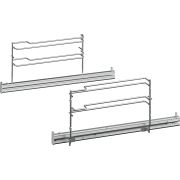 Set suport pentru tăvi cu 1 nivel telescopic BOSCH Pyro HEZ638178 - 17001187, Oțel inoxidabil, Încărcare maximă 15kg, Pentru cuptoarele cu funcția de piroliză, Șinele nu pot fi mutate
