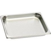 Tavă mare perforată GAGGENAU GN124230 - 00742963, Gastronorm insert GN2/3, L35.5cm, l32.5cm, Adâncime 4cm, Volum 3 litri, Oțel inoxidabil, Pentru cuptoare cu aburi