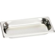 Tavă mică perforată GAGGENAU Small Perforated Stainless Steel Pan GN124130 - 00571634, Gastronorm insert GN1/3, L17.6cm, l32.5cm, Adâncime 4cm, Volum 1.5 litri, Inox, Pentru cuptoare cu aburi