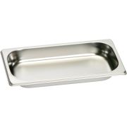 Tavă mică neperforată GAGGENAU Small Unperforated Stainless Steel Pan GN114130 - 00677877, Gastronorm insert GN1/3, L17.6cm, l32.5cm, H4cm, Volum 1.5 litri, Inox, Pentru cuptoare cu aburi