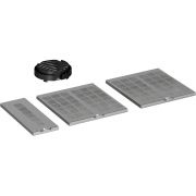Kit recirculare BOSCH Long Life DWZ1BK1R1 - 17008034, Pentru funcționare fără horn, Durata de viață a filtrelor 10 ani, Filtrele se regenerează o dată la 4 luni  în cuptor la 200°C timp de 2 ore