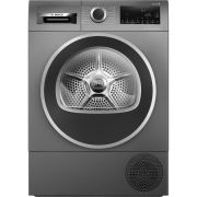 Uscător de rufe cu condensare și pompă de căldură BOSCH Serie 6 WQG245DREU, 9kg, 15 programe, 600W, Clasa C, AutoDry, Super 40', Sensitive Drying System, SelfCleaning Condenser, Half Load, Cast Iron Gray