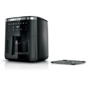 Friteuză cu aer cald BOSCH Serie 6 MAFS2671B, Nominală 1800W, Volum coș 7.2l, 8 programe, Touch Control, Timer, 40~200°C, 2 plăci grill, 63dBA, Neagră