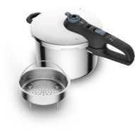 Oală sub presiune TEFAL Secure Trendy P2580701, Volum 6l, 2 programe (carne și legume), 5 sisteme de siguranță, Controlul presiunii, Compatibilă cu toate sursele de căldură, Aqua Blue
