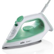 Fier de călcat BRAUN TexStyle 1 SI1040GR - 0127407013, 2000W, Continuu 25g/min, Jet 120g, Rezervor 220ml, Talpă SuperCeramic, Vârf precizie, Cablu 1.9m, Green/White