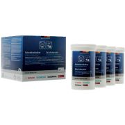 Set pudră de decalcifiere BOSCH 00312527, Pentru mașinile de spălat vase și rufe, Îndepărtează eficient depunerilor de calcar, 4x 250g,  4 tuburi - 4 aplicări, O dată la 3-6 luni
