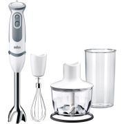 Blender de mână BRAUN MultiQuick 5 Vario MQ5235WH - 0X22111412, 1000W, 21 viteze, Picior inox, Tocător 500ml, Tel, Pahar gradat (600ml), White premium