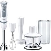 Blender de mână BRAUN MultiQuick 5 Vario MQ5237WH - 0X22111346, 1000W, 21 viteze, Picior inox, Tocător 500ml, Tel, Pahar gradat (600ml), Accesoriu piure, White premium