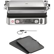 Grătar electric BRAUN MultiGrill 9 Pro CG9160 - 0X17900007, 2200W, 1 placă grill, 1 placă griddle, Termometru, G7.52kg, Oțel inoxidabil / negru