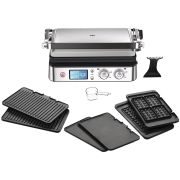 Grătar electric BRAUN MultiGrill 9 CG9047 - 0X17900005, 2000W, 2 plăci grill, 2 plăci griddle, 2 plăci waffle, Spatulă, G11.98kg, țel inoxidabil / negru