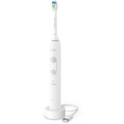 Periuţă de dinţi electrică Philips Sonicare 4100 HX4041/41, Senzor presiune, 2 moduri, 2 intensități, Fluid Action, BrushPacer, SmartTimer, O încărcare 21 zile, Albă