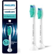 Set de 2 capete Philips Sonicare C1 ProResults Plaque Defence Medium Soft HX6012/87, Rigiditate moale-mediu, Dimensiune standard