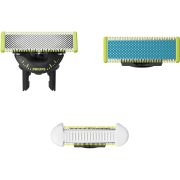 Set mixt 3 lame de schimb Philips OneBlade QP936/50, 1x lamă 360, 1x lamă SkinProtect, 1x lamă Anti-Friction