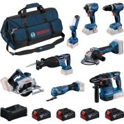 Set 8 scule de 18V BOSCH PRO 0615V00061, GSB, GDR, GBH, GWS, GKS, GSA, GOP, GLI,  4x GBA 18V 5.0Ah, GAL