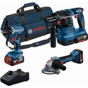 Set combi BOSCH 0615A5007L, 1x GSR, 1x GWS, 1x GBH, 3x 4.0Ah, 1xGAL 18V-40