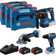 Set combi BOSCH 0615A5009G, 1x GSR, 1x GBH, 1x GWS, 2x GBA 5.0 Ah, 1x  GAL 18V-40