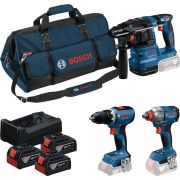 Set combi BOSCH 0615A50093,  1x GSR, 1x GDX, 1x GBH,  3x 5.0Ah, 1x GAL 12V/18V-80