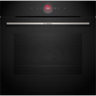 Cuptor încorporabil multifuncțional BOSCH Seria 8 HBG7321B1, 60x60cm, 3600W, 71l, 30~300°C, Clasa A+, Afișaj TFT, Control inel, EcoClean Direct, 3D Hotair, Hotair Gentle, AirFry, Home Connect, Negru
