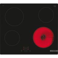 Plită radiantă BOSCH Seria 4 PKE611BA2E, Electrică, Vitroceramică, 60cm, 6600W (17 trepte), 191 Wh/kg, 4 zone simultan, 21cm 2.2KW, 18cm 2KW, 2x 14.5cm 1.2KW, Reglaj electronic, Neagră