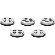 Set de 5 accesorii BOSCH Pasta Discs MUZ9PP2 - 17000967, Atașamente Pro-Pasta din oțel inoxidabil, Puteți crea Ditaloni Rigati, Cellentani, Rigatoni, Fusili, Maccheroni, Pentru MUM9