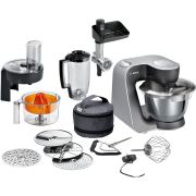 Robot de bucătărie BOSCH MUM5 MUM58M59, 1000W (7 trepte și Impuls), Max 14000rpm, Bol inox 3.9l, Blender 1.25l, Mașină tocat carne, Set profesional patiserie, Viteză constantă, Soft start, 76dBA, Mystic Black