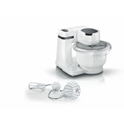 Robot de bucătărie BOSCH Seria MUM S2 MUMS2AW00, 700W, 4 viteze, bol 3.8 l, mixare planetară 3D, oprire automată, set de patiserie inclus, piciorușe din cauciuc pentru stabilitate bună, Alb