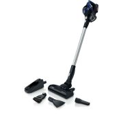 Aspirator cu acumulatori BOSCH Seria 6 Unlimited BBS611MAT, Uz Dry, 2 trepte, 1 acc. li-Ion 18V (uz 30min, reînc. 4h), Praf 0.3l, Perie electrică AllFloor Power, Motor DigitalSpin, 2.3kg, Moonlight Blue