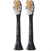 Set de 2 capete Philips Sonicare A3 Premium All-in-One Soft HX9092/11, Rigiditate foarte moale, Dimensiune standard, Margini moi și flexibile din cauciuc, Negre