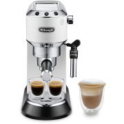 (EOL) Espressor manual cu pompă DeLonghi Dedica Style EC685.W - 0132106141, 1300W, 15bar, 1.1l, Thermoblock, Sistem Cappuccino reglabil, Corp inox, Căni până la 12cm, Încălzire pasivă cești, Chess White