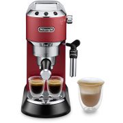 Espressor manual cu pompă DeLonghi Dedica Style EC685.R - 0132106139, 1300W, 15bar, 1.1l, Thermoblock, Sistem Cappuccino reglabil, Corp inox, Căni și cești până la 12cm, Încălzire pasivă cești, Stone Red