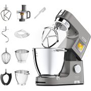 Robot de bucătărie KENWOOD Titanium Chef Patissier XL KWL90.244SI - 0W20011485, 1400W, 6 funcții presetate, 2 vase 7 l/ 5 l, Procesor alimente, Cântar integrat, Sistem de încălzire, Touch screen