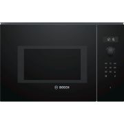 Cuptor cu microunde încorporabil BOSCH Serie 6 BFL554MB0, 59x38cm, 900W, 25 litri, Nișă 38cm, Balama stânga, Cavitate inox, AutoPilot 7, Suport rotativ sticlă 31.5cm, G18.5kg, Negru
