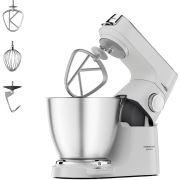 Robot de bucătărie KENWOOD Titanium Chef Baker XL KVL65.001WH - 0W20011379, 1200W (10 trepte și Turbo), Mixare planetară, Vas 7l, Cântar integrat, Ecran LCD, 3 accesorii de patiserie