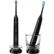 Set de 2 periuţe electrice Philips DiamondClean 9000 HX9914/54, Aplicaţie Sonicare, Senzor presiune, 4 moduri, 3 intensități, Memento de înlocuire capete, Pahar și stand încărcare