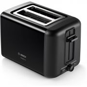 Prăjitor de pâine BOSCH DesignLine TAT3P423, 970W, 2 sloturi, Dezghețare, Încălzire, Grătar chifle, High Lift, Buton STOP, Senzor electronic pentru prăjire uniformă, Jet Black
