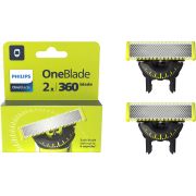 Set de 2 lame de schimb Philips OneBlade 360 QP420/50, Lamă cu două tăişuri, Se potriveşte cu toate modelele OneBlade