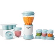 Blender nutribullet Baby NBY100 - 0C22300026, 200W, Lame Baby Blend, Bol 900ml, Capac ventilat cu dop, 6 pahare de depozitare cu inel pentru datare, Tavă Easy-Pop pentru congelator