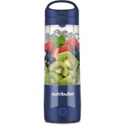 Blender voiaj nutribullet Portable NBP003NBL - 0C22300094, Bază motor portabilă cu lame de oțel, Capac cu mâner, Cană 475ml, USB-C,Navy blue