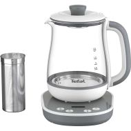Fierbător cu infuzor pentru ceai TEFAL Tastea BJ551B10, 1200~1430W (8 trepte), 1.5l, Sticlă, Infuzor inox, Bază rotativă 360°C, Cablu 70cm, Păstrare la cald, Gri